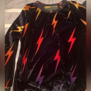 AVIATOR NATION BOLT BLACK VELVET CREWNECK XXL